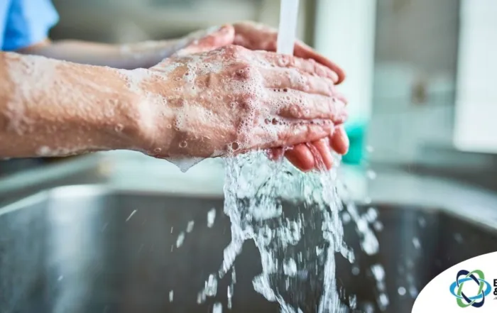 Observing hand hygiene as a part of caregiver wellness during flu season.